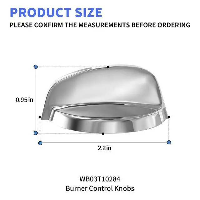 Alt view image 3 of 5 - 5 Pack WB03T10284 Burner Control Knobs Compatible with GE Range/Stove/Oven Replaces 1373043 AP4346312 AH2321076 EAP2321076