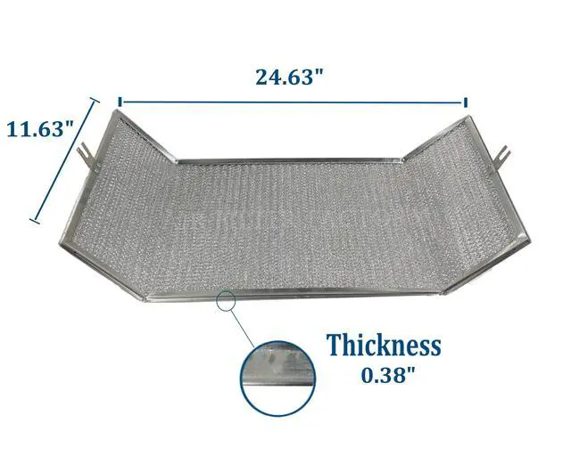 Alt view image 2 of 5 - 11-5/8 X 24-5/8 X 3/8 Range Hood Aluminum Grease Wing Filter