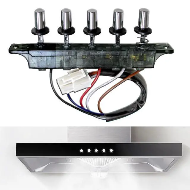 Alt view image 4 of 7 - Range Hood Keyboard Switch - Universal Piano Type 5 Button Control Board