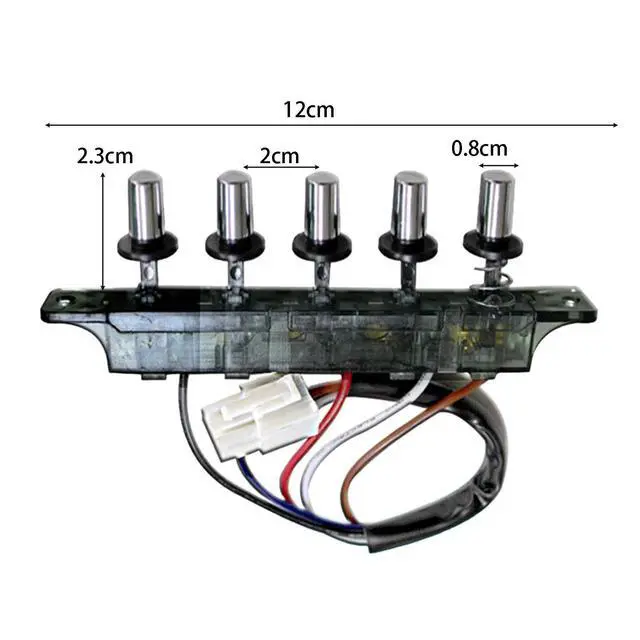 Alt view image 6 of 7 - Range Hood Keyboard Switch - Universal Piano Type 5 Button Control Board