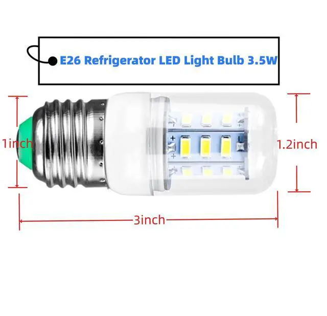 Alt view image 3 of 6 - 5304511738 Refrigerator Bulb LED Replacement Part e335197 for frigidaire, Replace kel 3418l d34l e335197 Refrigerator Bulb 3.5w -White Light
