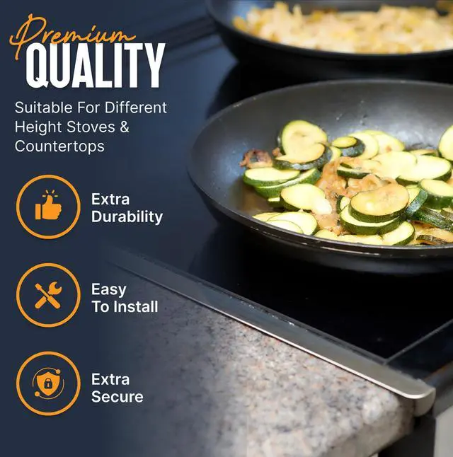 Alt view image 5 of 7 - Lindas Essentials Stove Gap Covers 316 Stainless Steel, Heat Resistant Oven Gap Filler Seals Spaces Between Stovetop and Counter, 25.4 Inches, Silver(Steel), 2 Pack