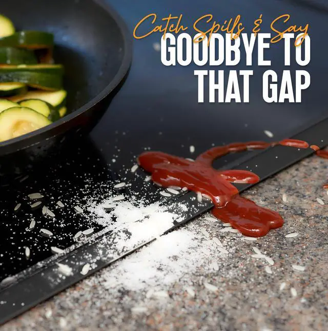 Alt view image 3 of 7 - Lindas Essentials Stove Gap Covers Stainless Steel (2 Pack), 316 Stainless Steel Stove Gap Covers Heat Resistant Oven Gap Filler Seals Spaces Between Stovetop and Counter (23.4 Inches, Black (Steel))