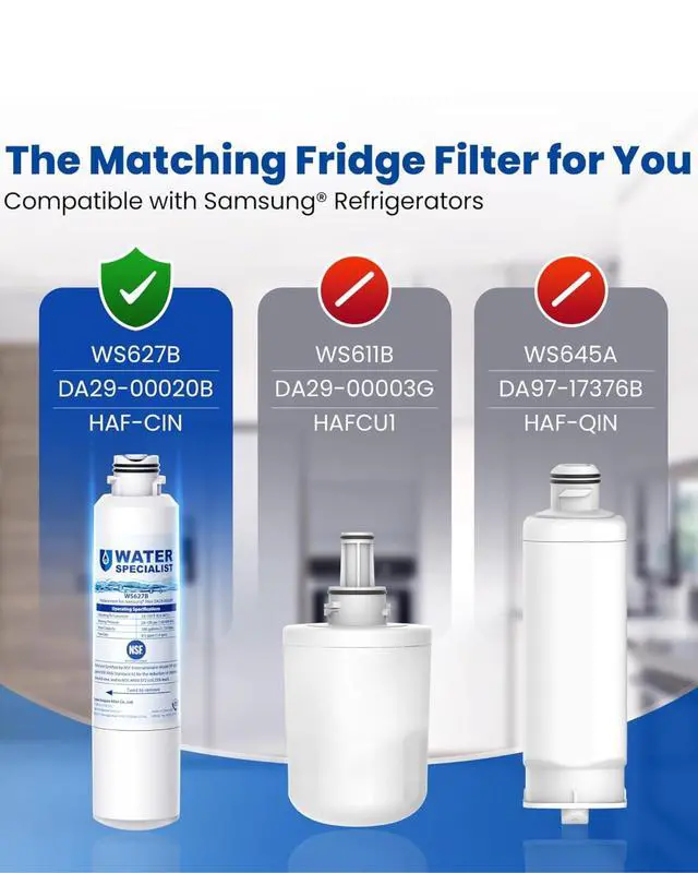 Alt view image 3 of 6 - Refrigerator Water Filter Replacement for Samsung®, 2 Pack | Replacement for Samsung® DA29-00020B, HAF-CIN, HAF-CIN/EXP, HDX FMS-2, RS25J500DSR, RF28HMEDBSR, RF4287HARS, RF28HFEDBSR
