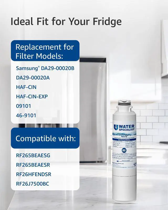 Alt view image 5 of 6 - Refrigerator Water Filter Replacement for Samsung®, 2 Pack | Replacement for Samsung® DA29-00020B, HAF-CIN, HAF-CIN/EXP, HDX FMS-2, RS25J500DSR, RF28HMEDBSR, RF4287HARS, RF28HFEDBSR