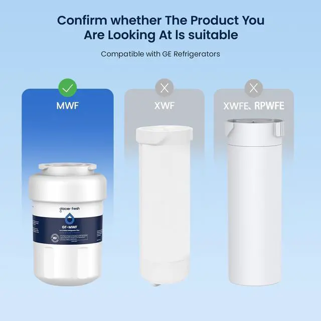 Alt view image 2 of 6 - MWF Refrigerator Water Filter Compatible with GE, 2-Pack | Compatible with SmartWater MWFP, MWFA, GWF, HDX FMG-1, WFC1201, RWF1060, 197D6321P006, Kenmore 9991