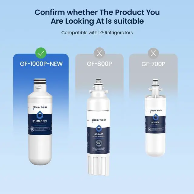 Alt view image 5 of 6 - Water Filter LT1000PC Replacement for LG Refrigerator, 3 Pack | Compatible with LG LT1000P/PC/PCS, LT1000PC, LT-1000PC, MDJ64844601, ADQ747935 ADQ74793504 Water Filter
