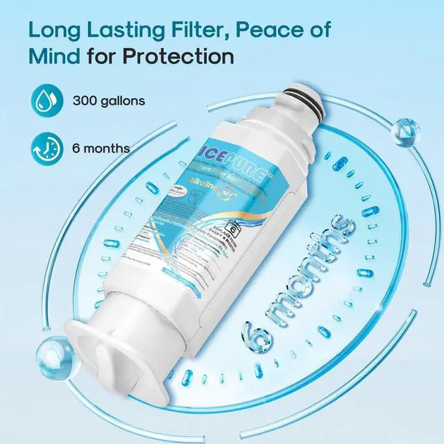 Alt view image 7 of 7 - Alkaline DA97-17376B Refrigerator Water Filter Replacement for Samsung HAF-QIN/EXP, DA97-08006C, WD-F45, WS645A RS27T5200SR RS22T5201SR RF28R7201SR RF32CG5400SR RF23M8070SG, Enhances PH, 1Pack