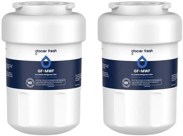 Main image of MWF Refrigerator Water Filter Compatible with GE, 2-Pack | Compatible with SmartWater MWFP, MWFA, GWF, HDX FMG-1, WFC1201, RWF1060, 197D6321P006, Kenmore 9991