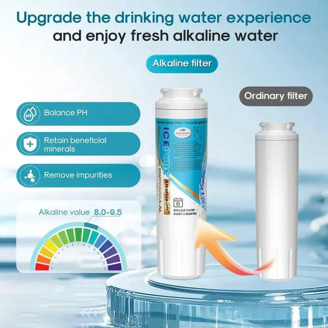 Alt view image 5 of 7 - Alkaline UKF8001 Refrigerator Water Filter Replacement for Whirlpool EDR4RXD1, EveryDrop Filter 4, Maytag UKF8001, 4396395, UKF8001P, UKF8001AXX, RFC0900A, UKF8001AXX-200, Enhances PH, 2Pack