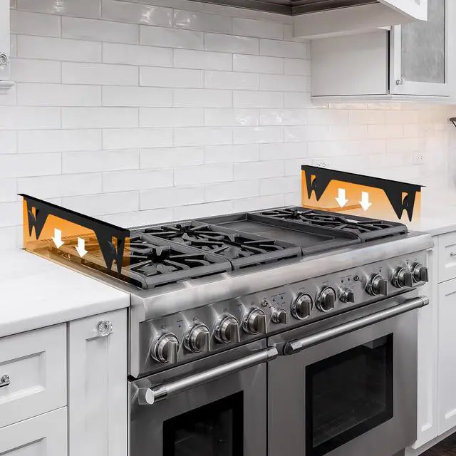 Alt view image 4 of 7 - 316 Stainless Steel Stove Gap Covers 2Pack, Stove Gap Filler, Black | Oven Side Gap Filler, Range Trim Kit, Guard Between Stove and Countertop, Heat Resistant Easy Clean, Length 23.4" Width 0.78"