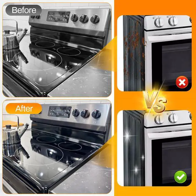 Alt view image 6 of 7 - 316 Stainless Steel Stove Gap Covers 2Pack, Stove Gap Filler, Black | Oven Side Gap Filler, Range Trim Kit, Guard Between Stove and Countertop, Heat Resistant Easy Clean, Length 23.4" Width 0.78"