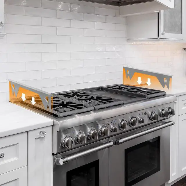 Alt view image 2 of 7 - 316 Stainless Steel Stove Gap Covers 2Pack, Stove Gap Filler, Silver | Oven Side Gap Filler, Range Trim Kit, Guard Between Stove and Countertop, Heat Resistant Easy Clean, Length 23.4" Width 0.78"