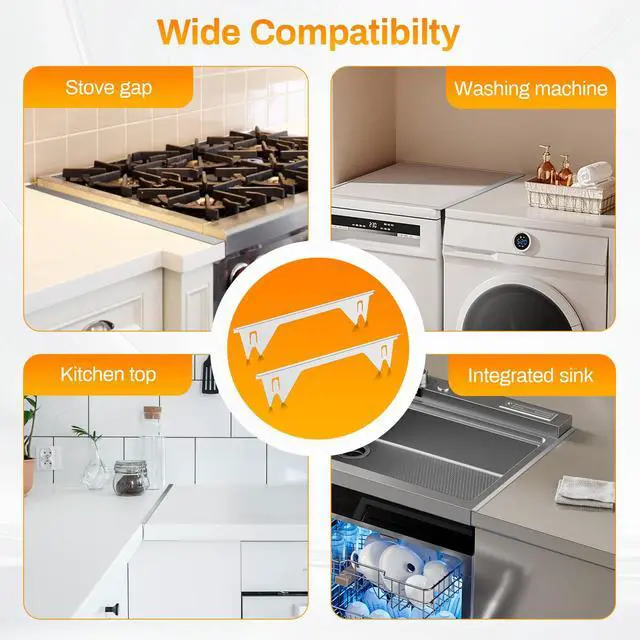 Alt view image 5 of 7 - 316 Stainless Steel Stove Gap Covers 2Pack, Stove Gap Filler, Silver | Oven Side Gap Filler, Range Trim Kit, Guard Between Stove and Countertop, Heat Resistant Easy Clean, Length 23.4" Width 0.78"