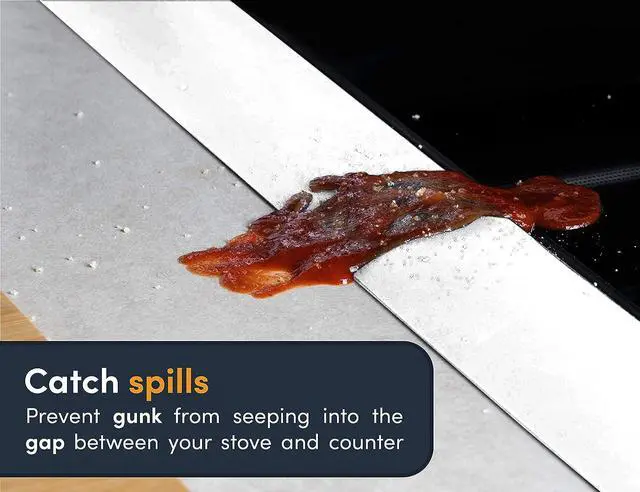 Alt view image 6 of 7 - Lindas Essentials Silicone Stove Gap Covers (2 Pack), Heat Resistant Oven Gap Filler Seals Spaces Between Stovetop and Counter, Easy to Clean Stove Side Guard (25 Inches, White)