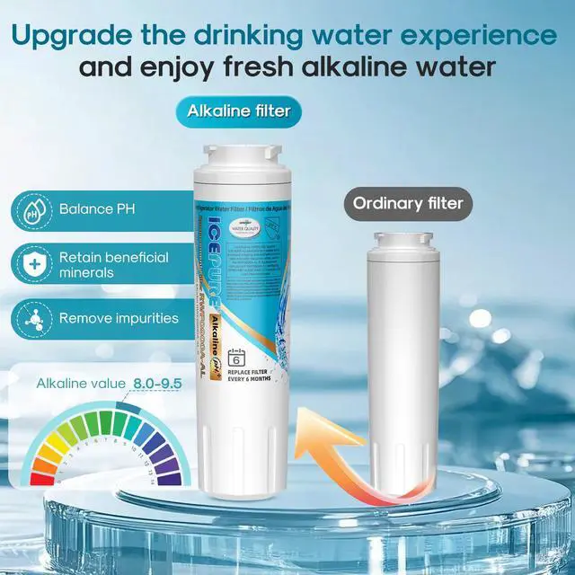 Alt view image 5 of 7 - Alkaline UKF8001 Refrigerator Water Filter Replacement for Whirlpool EDR4RXD1, EveryDrop Filter 4, Maytag UKF8001, 4396395, UKF8001P, UKF8001AXX, RFC0900A, UKF8001AXX-200, Enhances PH, 3 Pack