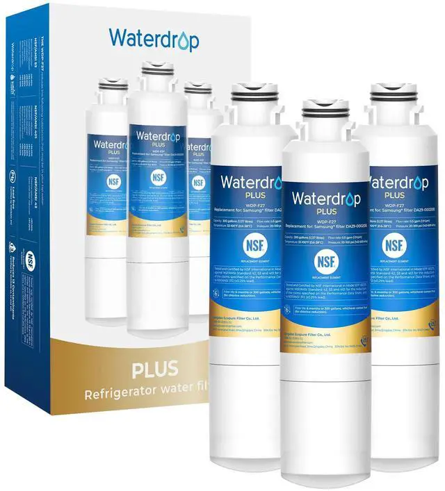 Main image of Plus WDP-F27 NSF 401 Certified Refrigerator Water Filter, 3 Pack | Reduce PFOA/PFOS, Replacement for Samsung® DA29-00020B Water Filter HAF-CIN, HDX FMS-2, DA97-08006A-1, 46-9101, RF28HMEDBSR