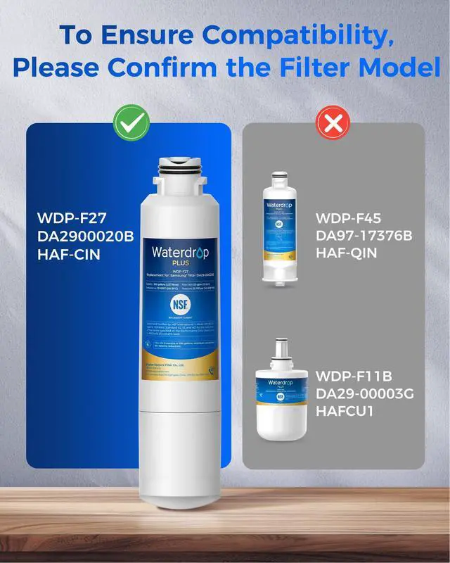 Alt view image 3 of 7 - Plus WDP-F27 NSF 401 Certified Refrigerator Water Filter | Reduce PFOA/PFOS, Replacement for Samsung® DA29-00020B Water Filter HAF-CIN, HDX FMS-2, DA97-08006A-1, 46-9101, RF28HMEDBSR