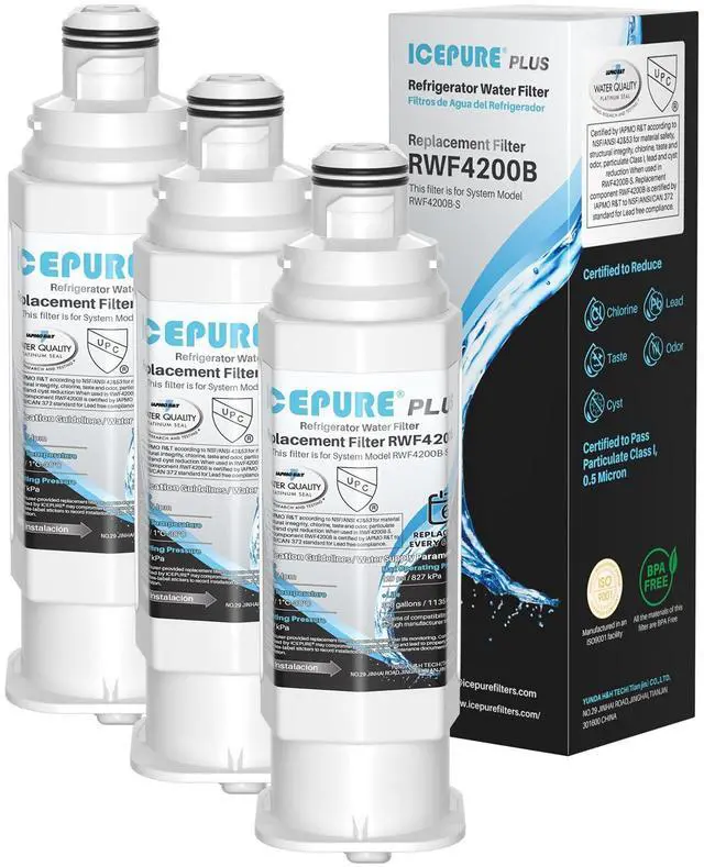 Main image of PLUS DA97-17376B NSF/ANSI 53 & 42 Certified Refrigerator Water Filter, Remove Lead, Replacement for Samsung HAF-QIN/EXP, DA97-08006C, RS22T5201SR, RF28R7201SR, RF28R7351SG RF32CG5400SR, 3PACK