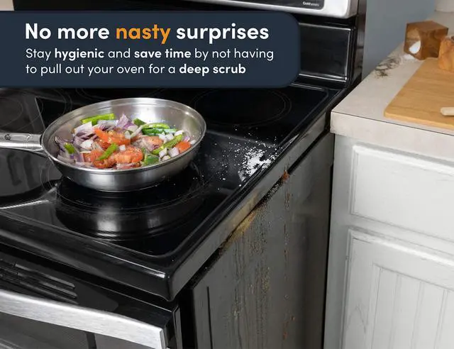 Alt view image 4 of 7 - Lindas Essentials Silicone Stove Gap Covers (2 Pack), Heat Resistant Oven Gap Filler Seals Spaces Between Stovetop and Counter, Easy to Clean Stove Side Guard (25 Inches, Clear)