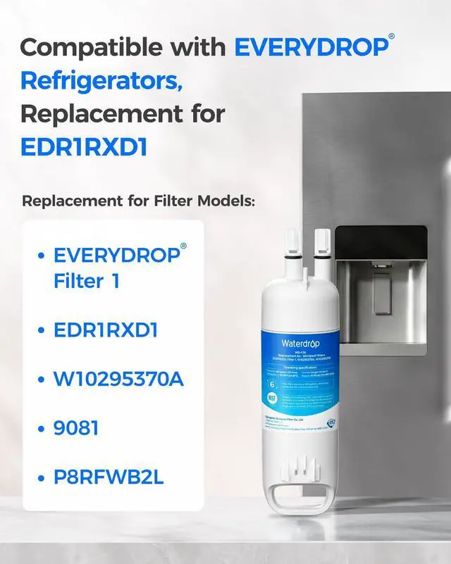 Alt view image 3 of 7 - EDR1RXD1 Refrigerator Water Filter, 4 Pack | Replacement for Everydrop® Filter 1, W10295370A, EDR1RXD1B, P8RFWB2L, P4RFWB, WD-F38, 46-9081, 46-9930