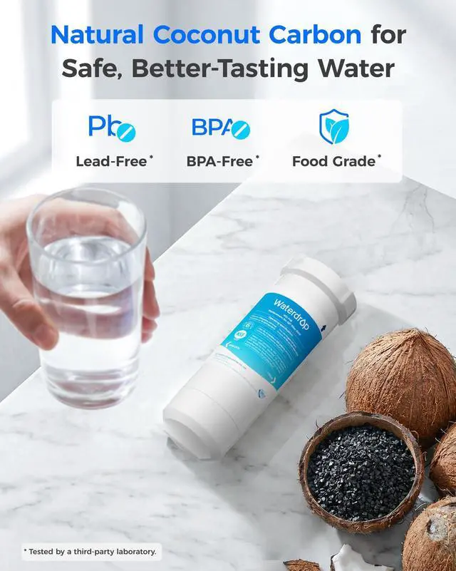 Alt view image 5 of 7 - XWF Water Filter Replacement for GE® WR17X30702, 4 Pack, No chip | Replacement for GE® XWF, NSF 42 & 372 Certified, Compatible with GE® GNE27, GFE26, GDE25, GSS25, PSE25 Series Refrigerators