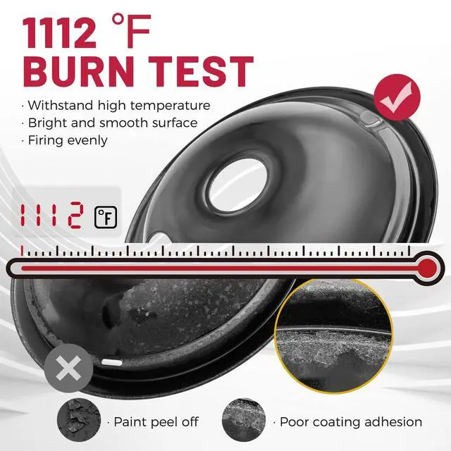 Alt view image 5 of 7 - GE Black Stove Drip Pans, 10% Energy Save by Enamel Spraying Prevent Bending and Rust - Include 3Pcs 6'' Burner Drip Pans and 1Pcs 8'' Drip Bowl