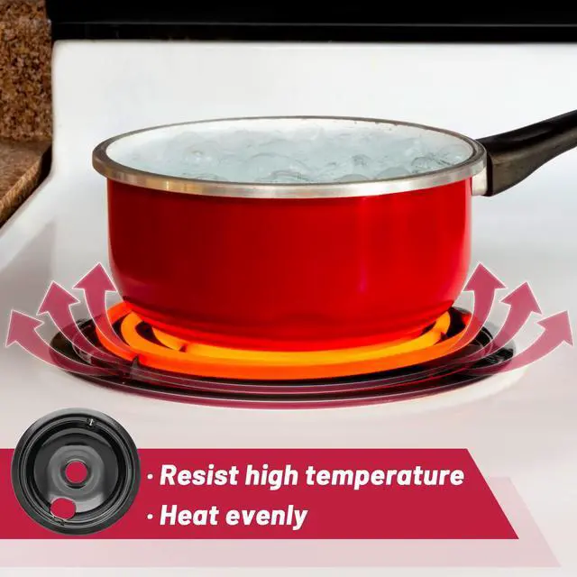 Alt view image 7 of 7 - GE Black Stove Drip Pans, 10% Energy Save by Enamel Spraying Prevent Bending and Rust - Include 3Pcs 6'' Burner Drip Pans and 1Pcs 8'' Drip Bowl