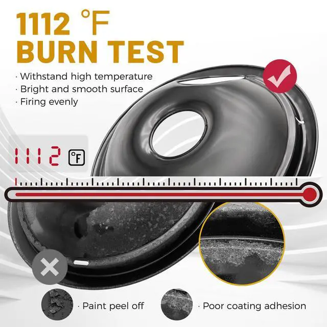 Alt view image 4 of 6 - 4 Pack Black Drip Pans, Compatible with Whirpool Kenmore Frigirate Stove Top Drip Bowls. Include 2 Pcs 6'' Range Replacement Drip Pans and 2 Pcs 8 '' Cooktop Drip Pans