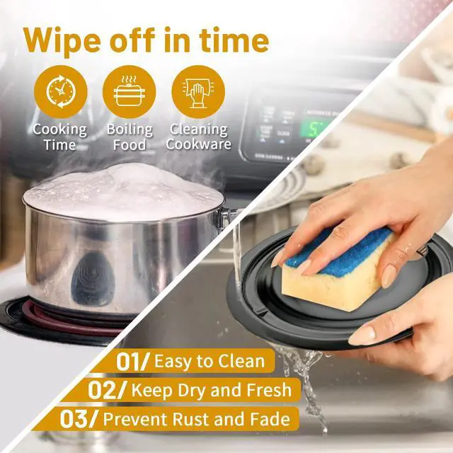 Alt view image 5 of 6 - 4 Pack Black Drip Pans, Compatible with Whirpool Kenmore Frigirate Stove Top Drip Bowls. Include 2 Pcs 6'' Range Replacement Drip Pans and 2 Pcs 8 '' Cooktop Drip Pans