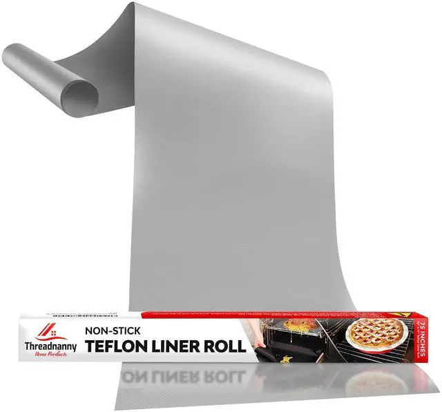 Main image of Silver Teflon Liner Roll for Ovens, Stovetops & Grills 75x17, Custom Fit | Versatile Non-Stick Teflon Mat, Use As Oven Liner, Grill Mat, Stovetop Cover, Baking Sheet & More