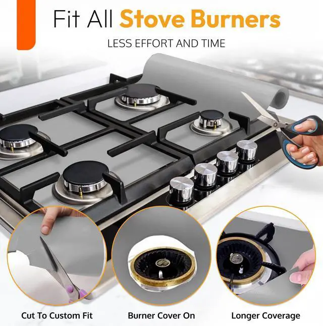 Alt view image 5 of 7 - Silver Teflon Liner Roll for Ovens, Stovetops & Grills 75x17, Custom Fit | Versatile Non-Stick Teflon Mat, Use As Oven Liner, Grill Mat, Stovetop Cover, Baking Sheet & More