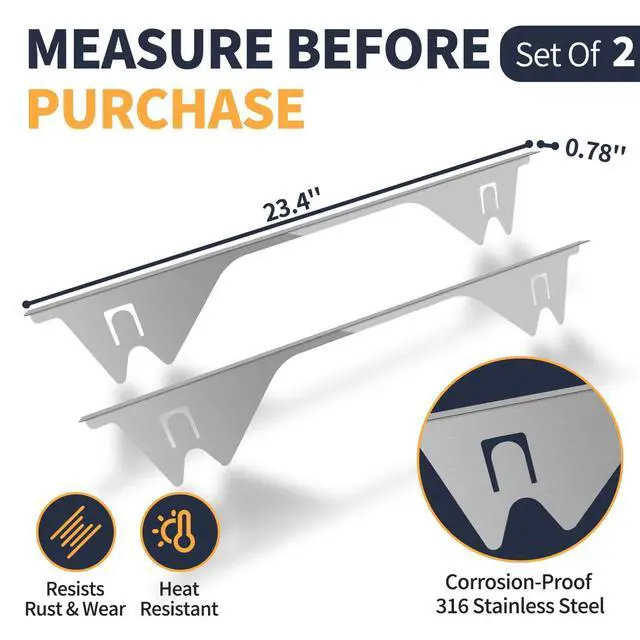 Alt view image 3 of 7 - Upgrade 316 Stainless Steel Stove Gap Covers, 2 Pack Stove Gap Filler Stove Gap Guards Range Trim Kit Heat Resistant Oven Gap Filler Between Stovetop and Counter