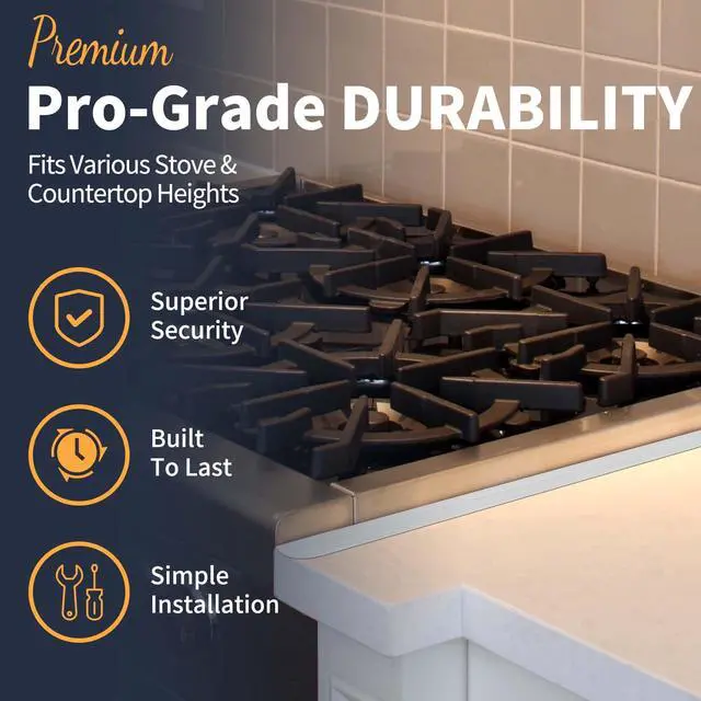 Alt view image 6 of 7 - Upgrade 316 Stainless Steel Stove Gap Covers, 2 Pack Stove Gap Filler Stove Gap Guards Range Trim Kit Heat Resistant Oven Gap Filler Between Stovetop and Counter