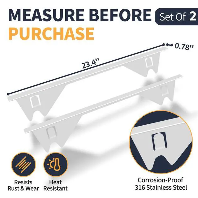 Alt view image 3 of 7 - Upgrade 316 Stainless Steel Stove Gap Covers, 2 Pack Stove Gap Filler Stove Gap Guards Range Trim Kit Heat Resistant Oven Gap Filler Between Stovetop and Counter