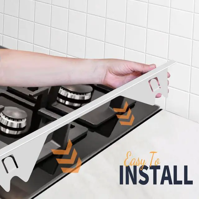 Alt view image 4 of 7 - Upgrade 316 Stainless Steel Stove Gap Covers, 2 Pack Stove Gap Filler Stove Gap Guards Range Trim Kit Heat Resistant Oven Gap Filler Between Stovetop and Counter
