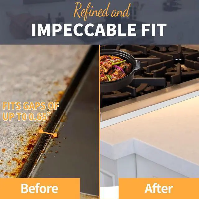 Alt view image 7 of 7 - Upgrade 316 Stainless Steel Stove Gap Covers, 2 Pack Stove Gap Filler Stove Gap Guards Range Trim Kit Heat Resistant Oven Gap Filler Between Stovetop and Counter