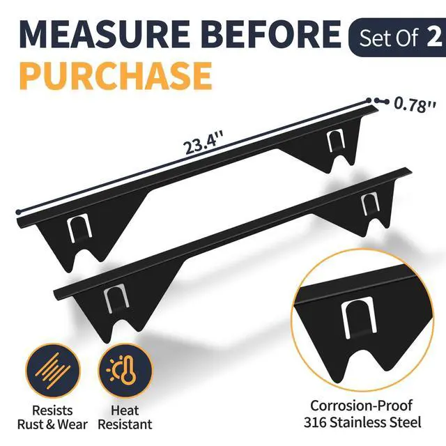 Alt view image 3 of 7 - Upgrade 316 Stainless Steel Stove Gap Covers, 2 Pack Stove Gap Filler Stove Gap Guards Range Trim Kit Heat Resistant Oven Gap Filler Between Stovetop and Counter