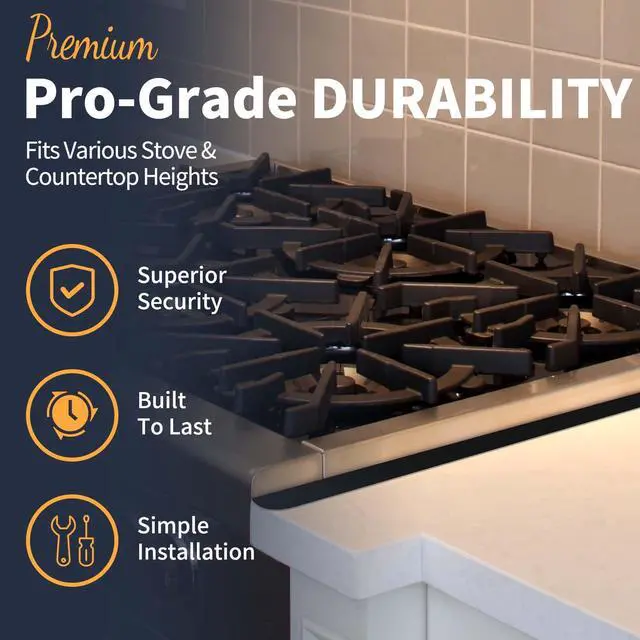 Alt view image 5 of 7 - Upgrade 316 Stainless Steel Stove Gap Covers, 2 Pack Stove Gap Filler Stove Gap Guards Range Trim Kit Heat Resistant Oven Gap Filler Between Stovetop and Counter