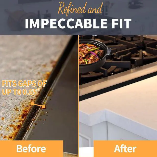 Alt view image 7 of 7 - Upgrade 316 Stainless Steel Stove Gap Covers, 2 Pack Stove Gap Filler Stove Gap Guards Range Trim Kit Heat Resistant Oven Gap Filler Between Stovetop and Counter