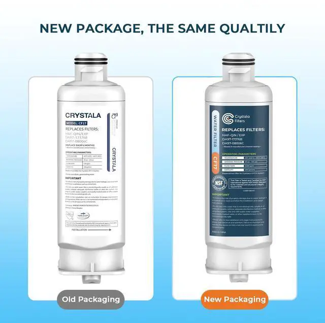 Alt view image 2 of 6 - Replacement for Samsung Water Filter DA97-17376B 1 Pack | NSF 42 Compatible with Samsung HAF-QIN, HAF-QIN/EXP, DA97-08006C, RF23M8070SG, RF23M8070SR, RF23M8090SG, RF23M8570SR