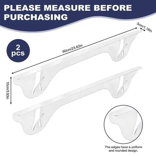Alt view image 2 of 7 - Upgrade 316 Stainless Steel Stove Gap Covers (2 Pack, 23.4, White), Heat-Resistant Stove Gap Filler for Kitchen Counter and Stovetop, Range Trim Kit Oven Gap Guard Between Stove and Counter