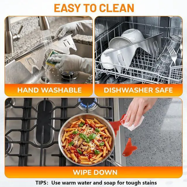 Alt view image 7 of 7 - Stove Gap Covers Stainless Steel 2PCS, Stove Gap Filler, Silver | Range Trim Kit, Stove Gap Guards Between Stovetop and Counter, Heat Resistant, Retractable Length 13.8" to 27.5", Width 0.79"