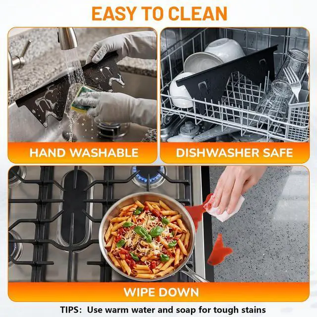 Alt view image 7 of 7 - Stainless Steel Stove Gap Covers,Stove Gap Filler, Range Trim Kit, Stove Gap Guards, Heat Resistant and Easy to Clean, Easy retractable Length 13.8" to 27.5", Width 0.79",Black(2PCS)