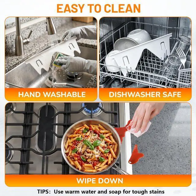 Alt view image 7 of 7 - Stainless Steel Stove Gap Covers, Stove Gap Filler, White (2PCS) | Range Trim Kit, Stove Gap Guards, Heat Resistant and Easy to Clean, Retractable Length 13.8" to 27.5", Width 0.79"