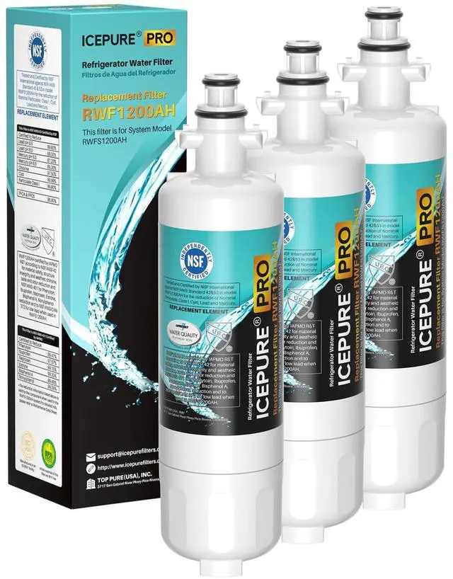 Main image of PRO ADQ36006101 NSF401 Certified Replacement for LG LT700P, 3PACK | Replacement for Kenmore Elite 46-9690 ADQ36006102 HDX FML-3 LT700PC LFX28968ST LFXS29626S RWF1052 RWF1200A Water Filter