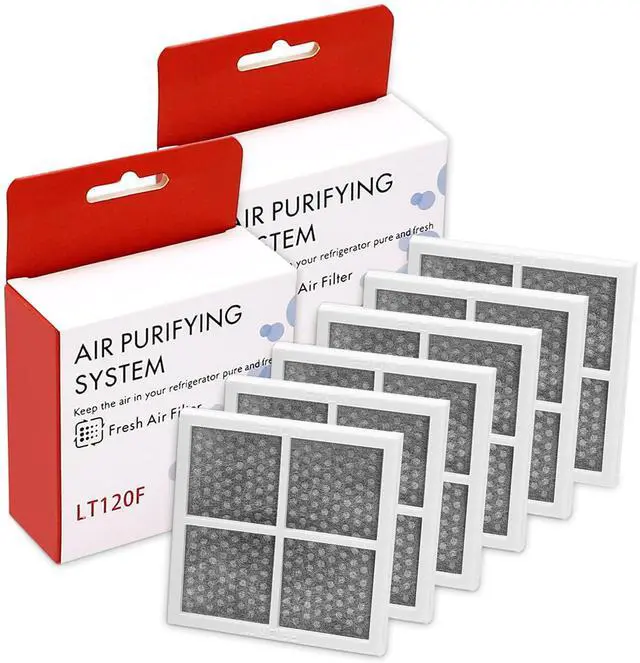 Main image of 6 Pack LT120F Refrigerator Air Filter Replacement for LG Kenmore 9918 | Compatible with LG LT120F Kenmore Elite 46-9918 469918 9918 Replaces ADQ73214402 ADQ73214403 ADQ73214404