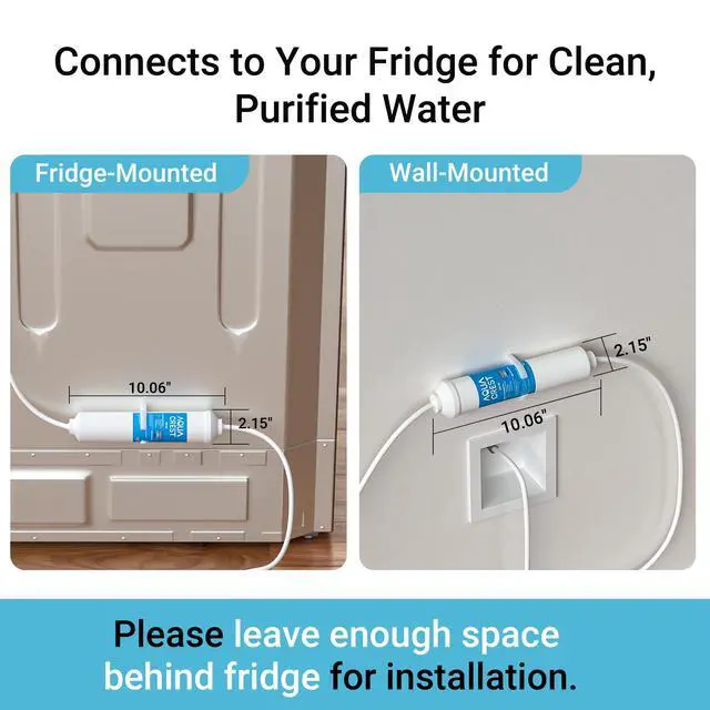 Alt view image 4 of 6 - INL 5 Years Inline Water Filter for Ice Maker and Refrigerator | Reduces Chlorine, Taste& Odor, 1/4-Inch Direct Connect Fittings, Refrigerator, RV, Inline Refrigerator Water Filter