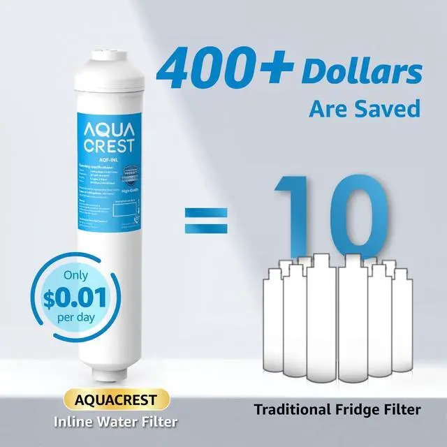 Alt view image 5 of 6 - INL 5 Years Inline Water Filter for Ice Maker and Refrigerator | Reduces Chlorine, Taste& Odor, 1/4-Inch Direct Connect Fittings, Refrigerator, RV, Inline Refrigerator Water Filter