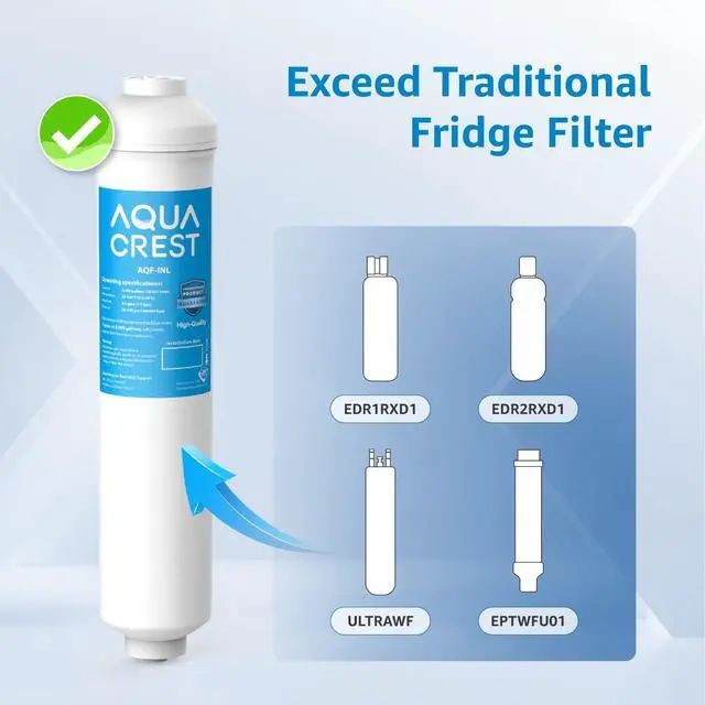 Alt view image 6 of 6 - INL 5 Years Inline Water Filter for Ice Maker and Refrigerator | Reduces Chlorine, Taste& Odor, 1/4-Inch Direct Connect Fittings, Refrigerator, RV, Inline Refrigerator Water Filter